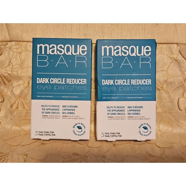 2-Masque-Bar-Dark Circle Reducer-Eye Patches-10 Treatments-NEW/BOXED!