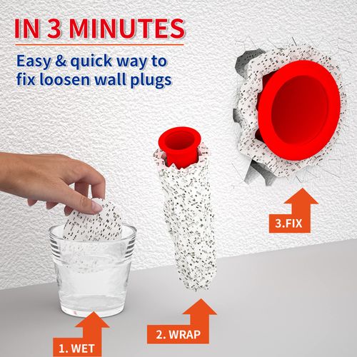 Fixing Loose Wall Plugs Fast (24 Discs), Drywall Anchor Repair, Perfect for Fittings Weak Crumbly Loose Wall Such As Curtain Rail, Towel Racks, Toilet Paper Holder, and More
