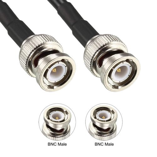TOP-VIGOR 2pcs RG58 Coaxial Cable 12Ft/3.66M BNC Male to BNC Male, 50 Ohm Low Loss Coax Cable for HAM & CB Radio, Antenna Analyzer, Security CCTV Camera