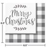 Creative Converting Gray Buffalo Check Christmas Napkins, 6.5", Multi-color