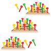 3 Pack - Wooden Triangle Peg Board Game - Retro Mini Travel Game