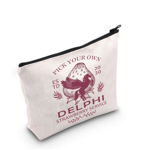 Percy Fan Gift Delphi Strawberry Service Makeup Bag Pegasus Zeus Greek Mythology Cosmetic Bag PJO Fan Gift Horror Novel Lover Gift Strawberry Service, Strawberry service