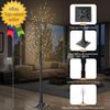 7FT 600L Lighted Twig Tree Including Twinkle Lights LED Birch Tree with Timer fo