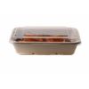 [ 250 Pack ] Compostable Eco Friendly Container Trays with Clear Lids 34oz.