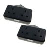 Ex-Pro 2 Gang High Impact Trailing Extension Socket, without Plug and Cable, 13A, Black - 2 Pack