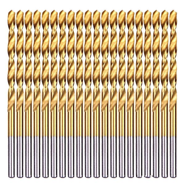 20PCS, 3/16", Titanium Coated Drill Bits