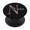 Nana Name Personalized Pink Rose on Black Design
