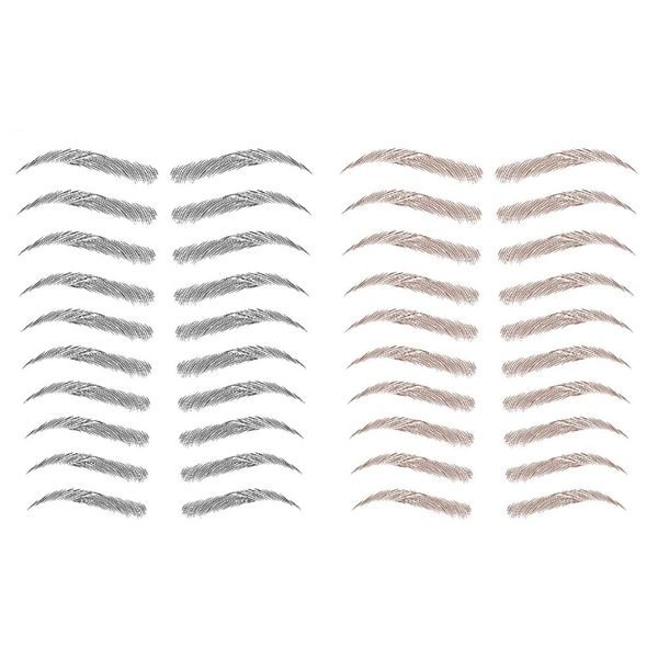 2 Sheets Natural Eyebrow Tattoo Stickers Waterproof Hair-like Authentic Eyebrows Simulation Eyebrow Transfers Stick On Natural Shaping in Arch Style