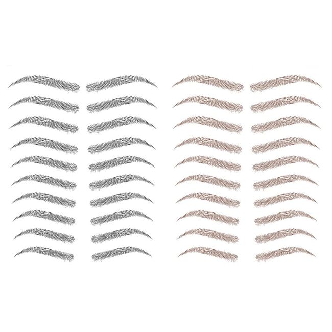 2 Sheets Natural Eyebrow Tattoo Stickers Waterproof Hair-like Authentic Eyebrows Simulation Eyebrow Transfers Stick On Natural Shaping in Arch Style