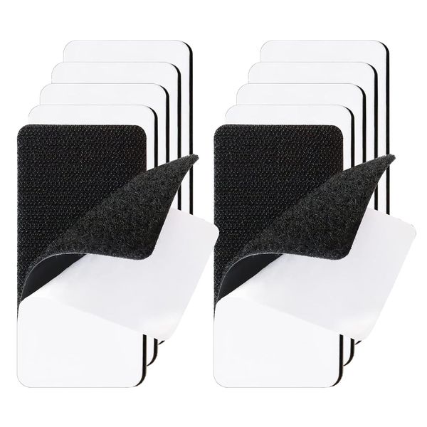 Velcro Tape with Double Sided Tape, Super Strong Adhesive, Waterproof, Heat Resistant, For DIY, Screen Doors, Cars, Commercial, Household, Industrial, Male, Female, Black, 10.2 x 3.9 inches (3 x 10