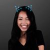 FlashingBlinkyLights Light Up Cat Ears Kitty Headband with Starlight Aqua LEDs
