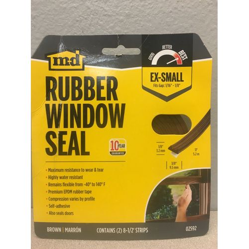 M-D Building Products 02592 Brown Rubber Weather Strip Tape For Doors & Windows
