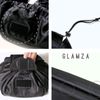 Drawstring Makeup Bag GLAMZA ‘Lazy’ Cosmetics Makeup Pouch Storage Organiser for Women & Girls (Black) - From Flat Makeup Bag to Structured Travel Makeup Bag in Seconds Inc 20pc Brush Set