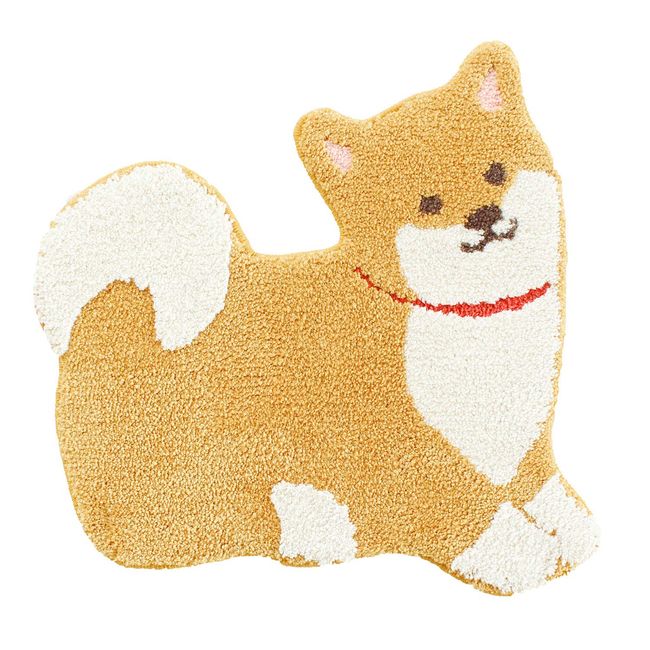 OKA Mameshiba Rug Approx. 21.3 x 21.7 inches (54 x 55 cm), Funit Animal, Washable Mat