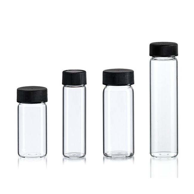 24 Asst Glass Vial Bottles 4 Sizes 6 - 10 Dram Clear