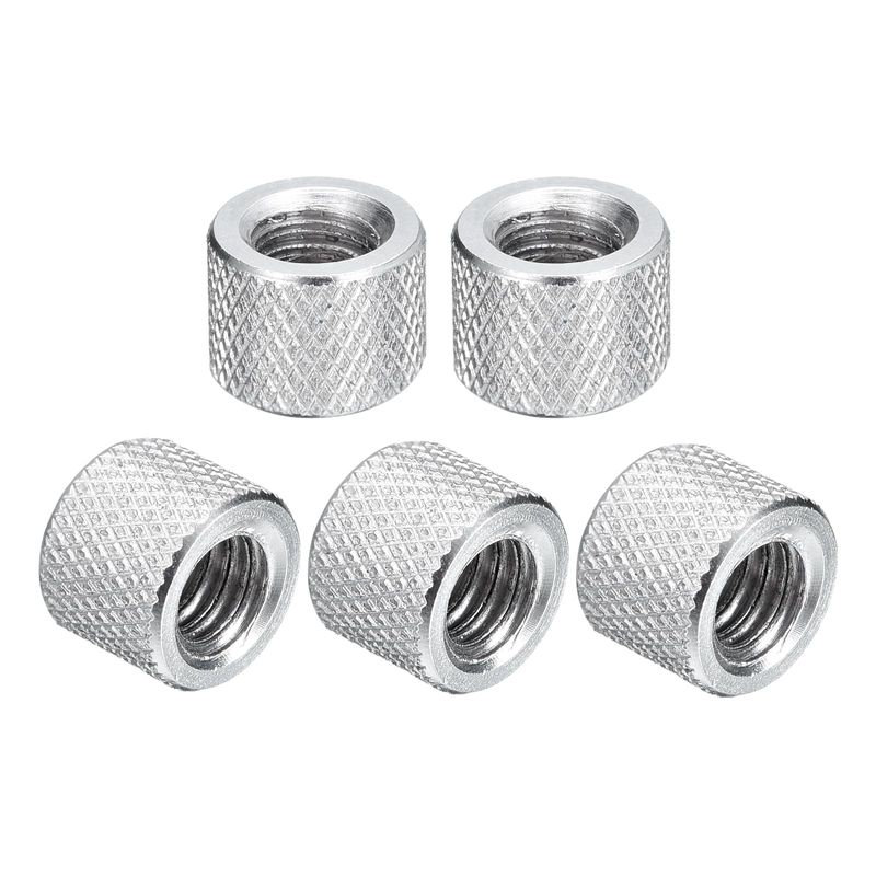sourcing map 10Pcs Knurled Thumb Nut, 1/4