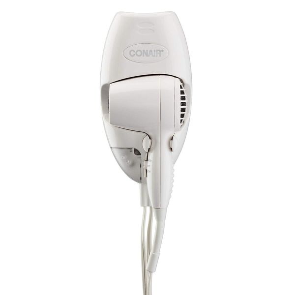 Conair 1600 Watt Wall-Mount Hair Dryer with LED Night Light White