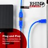 rhinocables - USB 3.0 Extension Cable | 5Gbps Data Transfer | Durable 10 Pin 28 AWG Design | Compatible With USB 2.0, 1.1 Devices | Extension Functionality, Blue, 2m