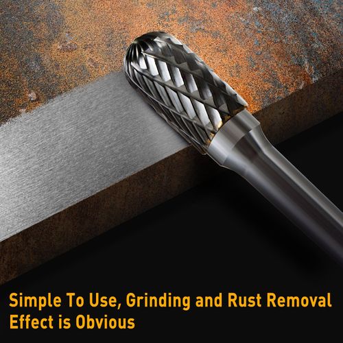 10 Pcs 1/4 Carbide Burr Set 1/4 Shank w/Big Beech Holder Die Grinder Bits Drill Bits Grinding Bits for Metal Rotary Tool Attachment Accessories Rasp Weld Wood Stone for Milwaukee Dewalt (6mm-10PCS)