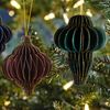 Ginger Ray Glitter Edge Honeycomb Hanging Christmas Tree Decorations 3 Pack