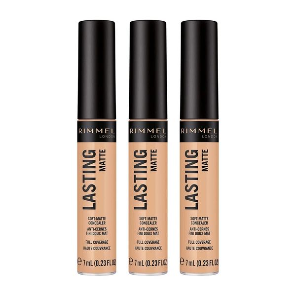 3 x Rimmel Lasting Matte Concealer Full Coverage - 015 True Ivory