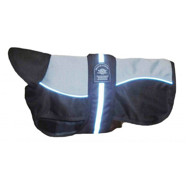 Animate Waterproof Belly Dog Coat Grey/Black - 18"