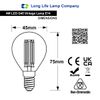 2 x Ambient 4w LED Golf Ball Blue Light Bulb E14 Clear Glass