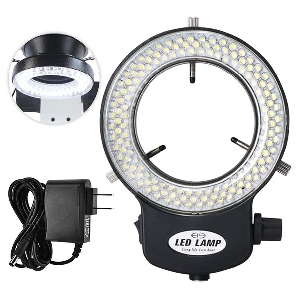 yiteng LED Ring Light for Stereo Microscope, LED Lighting System, Double Winding for Stereo Microscope, 144 LED Beads, Adjustable Light Brightness, For Microscope Camera Lens Diameter 30mm-63mm with