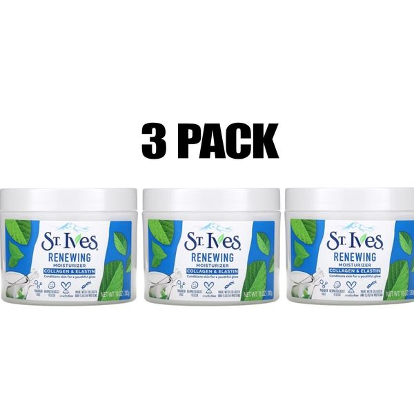 St. Ives, Renewing Collagen & Elastin Moisturizer, 3 PACK, 10 oz (283 g) each