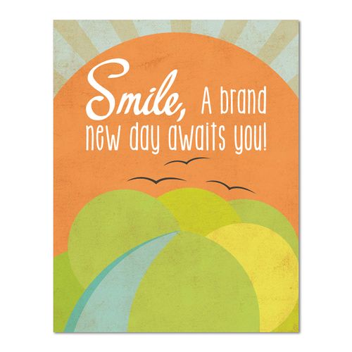 Smile, a New Day Awaits You, 11x14 Print, Motivational Prints, Smile Quotes, Smile Wall Decor, Happy Quotes, Motivational Decor, Smile Art, Inspirational Decor,
