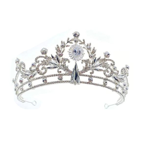 Wedding Crown for Bride Rhinestone Hair Jewelry Gifts Silver Tiaras Crystal Hair Accessories Women Headband Bridal Headwear