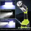 35W 18V Li-ion LED Work Light Torch Lamp Workshop Camping For Ryobi One+ Battery