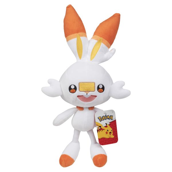 Pokémon 8" Scorbunny Plush - Sword and Shield Starter Figure - Authentic Soft Stuffed Animal Bunny Toy - Gift for Kids, Boys, Girls - 2+