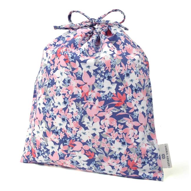 LAURA ASHLEY Floret N3384600 Gymnastics Clothing Bag, Girls, Drawstring Bag, Large, Gymnastics Clothes, Elementary School Students, Large