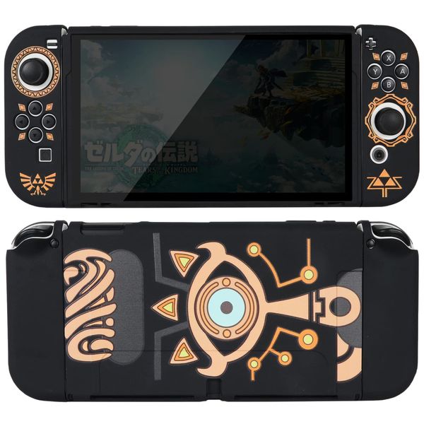 TIKOdirect Dockable Case Compatible with Switch OLED 2021, Cool Protective Soft Cover Full Protection for Switch OLED and Joy-Con Controller, Black
