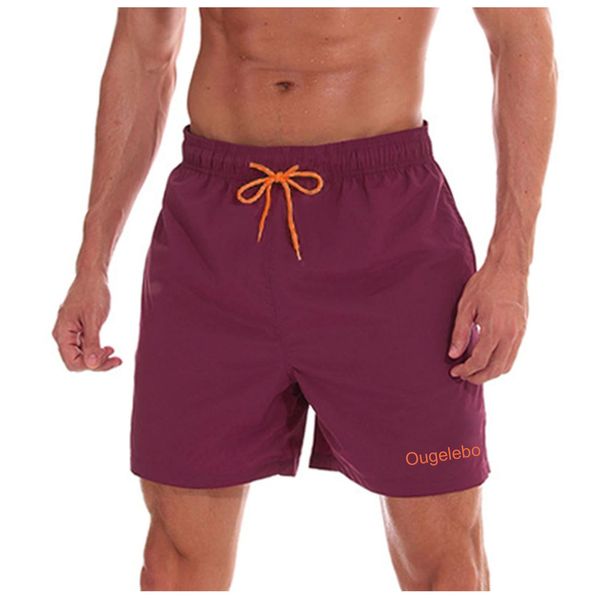 Ougelebo Badehose Herren Badeshorts Herren Kurz Männer Schnelltrocknend Schwimmhose Herren Boardshorts Swimming Shorts Men Rotwein S