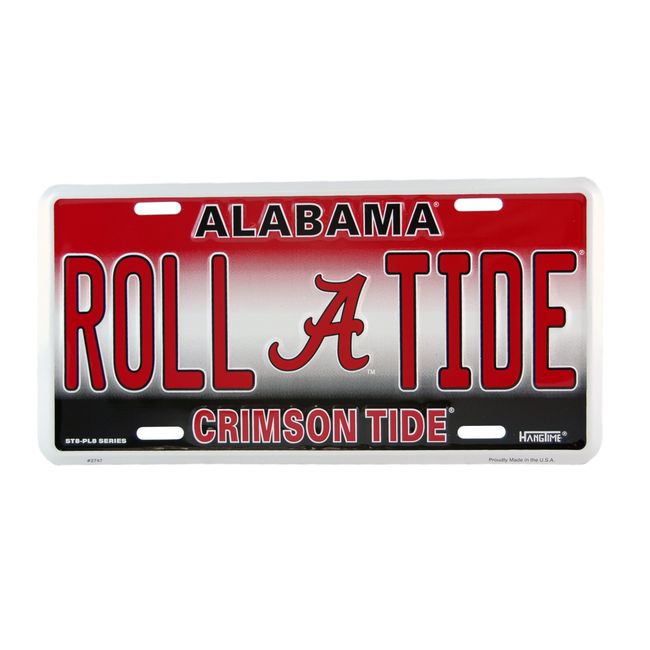 Alabama Roll Tide Crimson Tide Metal License Plate Wall Tag