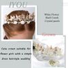IYOU Princess Flower Shell Headband Gold Communion Headpiece Pearl Crystal Hair Tiaras Bridal Wedding Hair Accessories for Girls and Bridesmaid