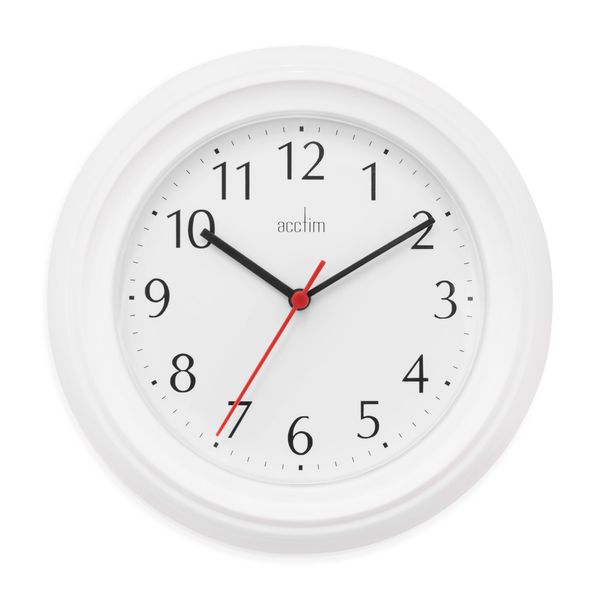 Acctim Wycombe Kitchen Wall Clock Quartz Arabic Numerals White 22cm 21412