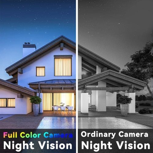 4K 8MP PoE IP Camera Outdoor Color Night Vision 2.8mm Lens 100° Wide Angle, Visiable White LED Lights, H.265, ONLY Compatible with Hik Vision Uniview NVR, NDAA Compliant, Black