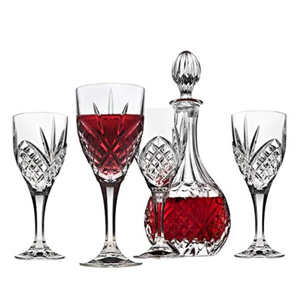 Godinger Dublin Wine Glasses and Decanter Set - 5 Piece