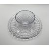 eMKay® Cake Stand, Footed Cake Plate Server 24.5cm x 9.5cm - CLEAR - Dimple Collection