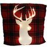 Large Light Up Christmas Cushion 60cm x 60cm - Stag Head