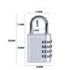 HRLORK Combination Padlock 2 Packs School Locker Lock Outdoor Weatherproof Digit Padlock Resettable Code Lock Silver