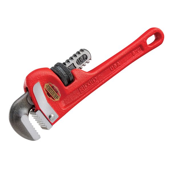 RIDGID 31000 Model 6 Heavy-Duty Plumbing Straight 6" Pipe Wrench, Red, Made in the USA