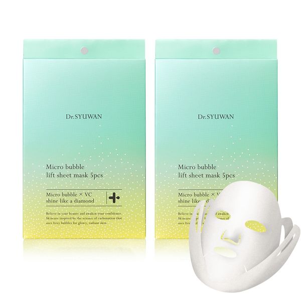 Dr. Syuwan | Sheet Mask, Vitamin C, Lift Up Sheet Mask, 2 Boxes (5 Sheets x 2 Boxes), Moisturizing, Pore Dullness, Pore Care, Pack