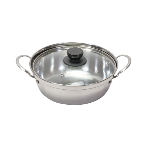 Pearl Metal HC-42 Pot, Tabletop Pot, 7.1 inches (18 cm), Glass Lid Included, Stainless Steel, Induction Compatible, Kimchi Pot, Kimchi Pot,