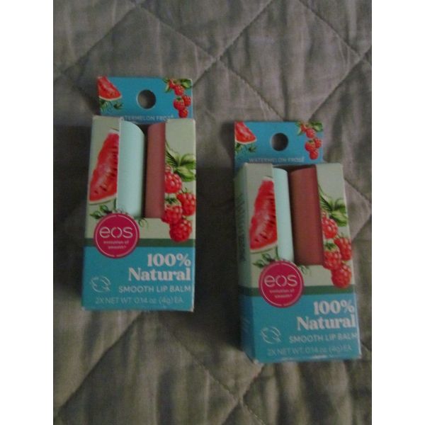 eos Watermelon Frose' & Lychee Martini 100% Natural Lip Balm Sets Lot of 2 NEW!