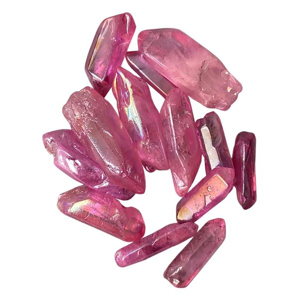 VIE Electroplated Quartz Points, 2-3cm, Pack of 12, Pink