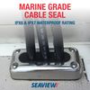 SEAVIEW | Multi-Cable Rectangle Cable Gland | Marine Grade Waterproof Cable Pass Through Cable Seal | CGM17PW - White Plastic